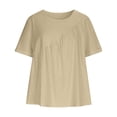 thumbnail image 4 of Ruimatai Womens Ruched Front Short Sleeve Blouse Casual Loose Fit Nylon Spandex Tops for Daily Wear Office Vacation, 4 of 9