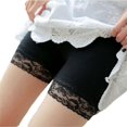 thumbnail image 4 of tasrioml Women Elastic Solid Color Lace Seamless Breathable Leggings Safety Pantie Shorts, 4 of 5