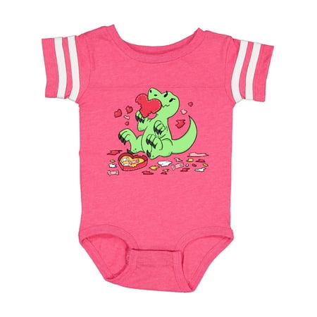 

Inktastic Raptor Destroying Heart Chocolate Box Gift Baby Boy or Baby Girl Bodysuit