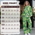 thumbnail image 6 of SCRAWLGOD St. Patrick's Day Four Leaf Clover Print Beige Green Women 2 Piece Outfits Sweatsuit Oversized Knit Turtleneck Pullover Tops Wide Leg Pants Lounge Set Trendy Soft Athletic Tracksuit, XS, 6 of 7