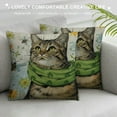 thumbnail image 3 of ONETECH Pillow Covers Cat Butterfly Throw Pillowcase Blue Home Sofa Bedroom Living Room Holiday Cushion Case Farmhouse Decorations, 3 of 5