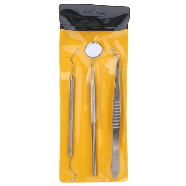 3 unids/set herramienta Dental de acero inoxidable, pinzas para sonda de espejo bucal, Kit de higiene para limpieza de dientes
