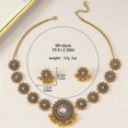 thumbnail image 3 of Bollywood Indian Jewelry Sets for Women Wedding Party Jewelry Flower Tassel Beaded Dangle Earring Oxidized Indian Choker Necklace Gold Plated Zirconia Jhumkas Chandelier Earrings Boho Jewelry, 3 of 10