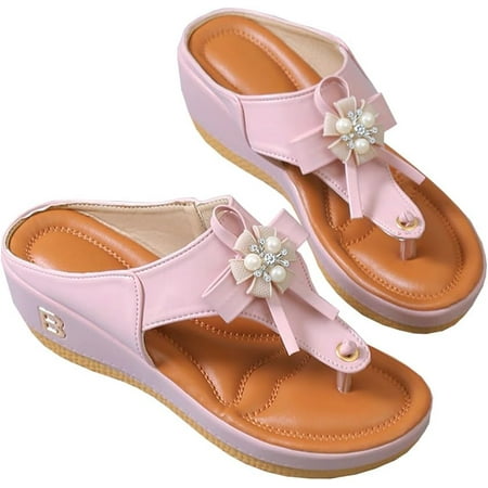NEW Low-Wedge Women Orthopedic Sandals Casual Flat Shoes Flip Flops Ladies
