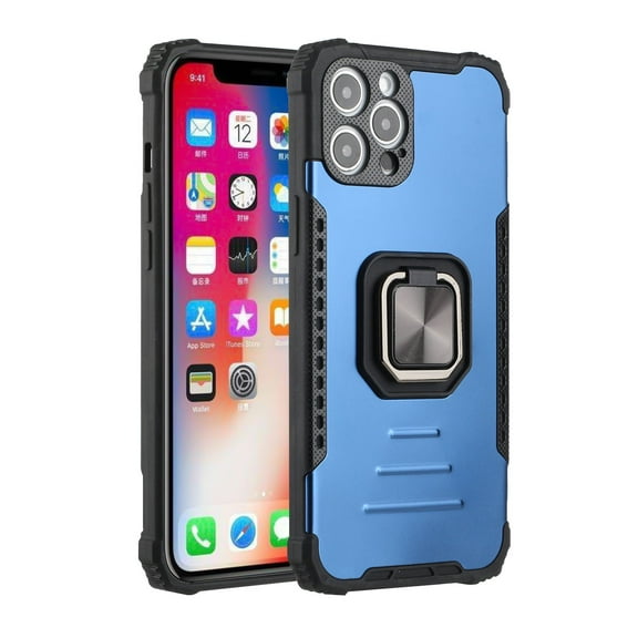 For Apple iPhone 12 Pro Max (6.7") Hybrid Cases with Stand Magnetic Ring Kickstand Shockproof Armor Heavy Duty Military Grade Cover ,Xpm Phone Case [Blue]