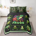 thumbnail image 2 of Homewish Green Frog 7-Piece Bedding Comforter Set for Boys Girls,Cartoon Animal King Bedding Sets,Flower Wildlife Ultra Soft Bed Sheets,Lightweight Room Decor,Reversible, 2 of 8
