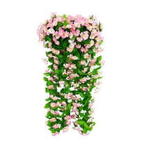 JoyMoreHome Artificial Hanging Flowers, 2pcs Fake Morning Glory Vine Faux Flower Garland Plastic Plants for Indoor Outdoor Wall Garden Wedding Home Party Decor