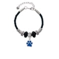 thumbnail image 2 of Delight Jewelry Silvertone Medium Translucent Royal Blue Paw Godmother Celtic Knot Leather Bead Bracelet, 7"+2" Extender, 2 of 4
