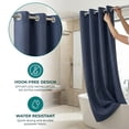thumbnail image 2 of Unique Bargains Solid Color Linen-Like Shower Curtain Machine Washable Blue 71"W x 71"L, 2 of 5