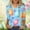 A1803 Blue, variant on Easter Shirt for Women Colorful Patterned Eggs Graphic Tunic Three Quarter Sleeve Crewneck Lightweight Stretchy Festival Apparel Holiday Party Tops