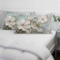 thumbnail image 4 of Vintage Flowers Queen Size Pillow Cover, Pillowcase Protectors with Zipper, Breathable Decorative Throw Pillow Case Cover, White Country Lily Floral Plant Branch Pillow Shams for Couch Sofa 20x30Inch, 4 of 8