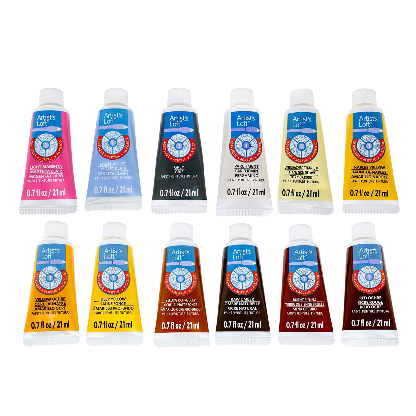 48 Assorted Acrylic Paint Tube Set by Artist's Loft - Academic Level Paint For Drawing - Painting - Art & Crafts Supplies - 1 Pack