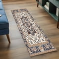 thumbnail image 5 of Vintage Floral Washable Area Rug 2 x 6 ft Brown Navy Classical Bohemian Farmhouse , Soft Non Slip Rugs Stain Repellent Indoor Felt Carpet for Living Dining Room Bedroom Home Office, 5 of 9