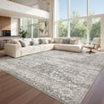 thumbnail image 2 of Roxstand 9x12 Area Rugs for Living Room, Stain Resistant Floral Vintage Washable Rugs, Non-Slip Thin Farmhouse Grey Rugs(9'x12', Grey), 2 of 11