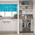 thumbnail image 5 of LALILO Kitchen Curtain Valance With Sea Waves Ornament Rod Pocket Window Curtain 52"x 18" Set of 2, 5 of 5
