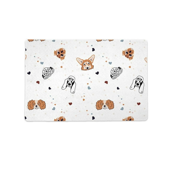 Dogs And Hearts Pattern Mat Rectangle  -Image by Shutterstock,