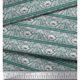 thumbnail image 3 of Soimoi Rayon Fabric Leaves & Floral Block Printed Craft Fabric by The Yard 56 Inch Wide, 3 of 3