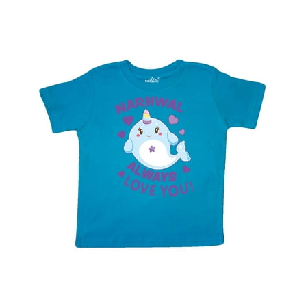

Inktastic Narwhal Always Love You in Blue and Purple Gift Toddler Boy or Toddler Girl T-Shirt