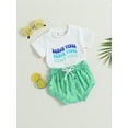 thumbnail image 3 of Bagilaanoe 2pcs Toddler Baby Boy Short Pants Set Short Sleeve Letter Print T Shirt Tops + Shorts 6M 12M 18M 24M 3T Kids Casual Summer Outfits, 3 of 8