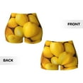 thumbnail image 3 of Sigee Ripe Yellow Lemon Print Women's High Waist Workout Shorts - Squat Proof, Tummy Control, Yoga and Gym Activewear-Medium, 3 of 9