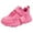 Hot Pink, variant on Kids Solid Color Breathable Mesh Athletic Sneakers Hook and Loop Running Shoes Size:3.5-4 Years