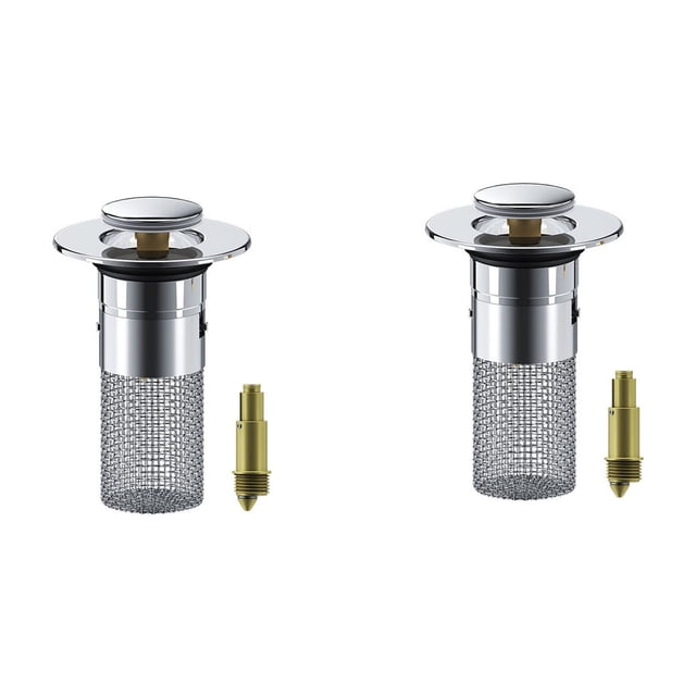 Fiudx Tapón para Lavabo de Baño, Filtro Extraíble de Acero Inoxidable, Recogedor de Pelo Eficiente, Diseño Fácil de Limpiar, Ajuste Universal para Todo Tipo de Lavabos, Herramienta Esencial para El B