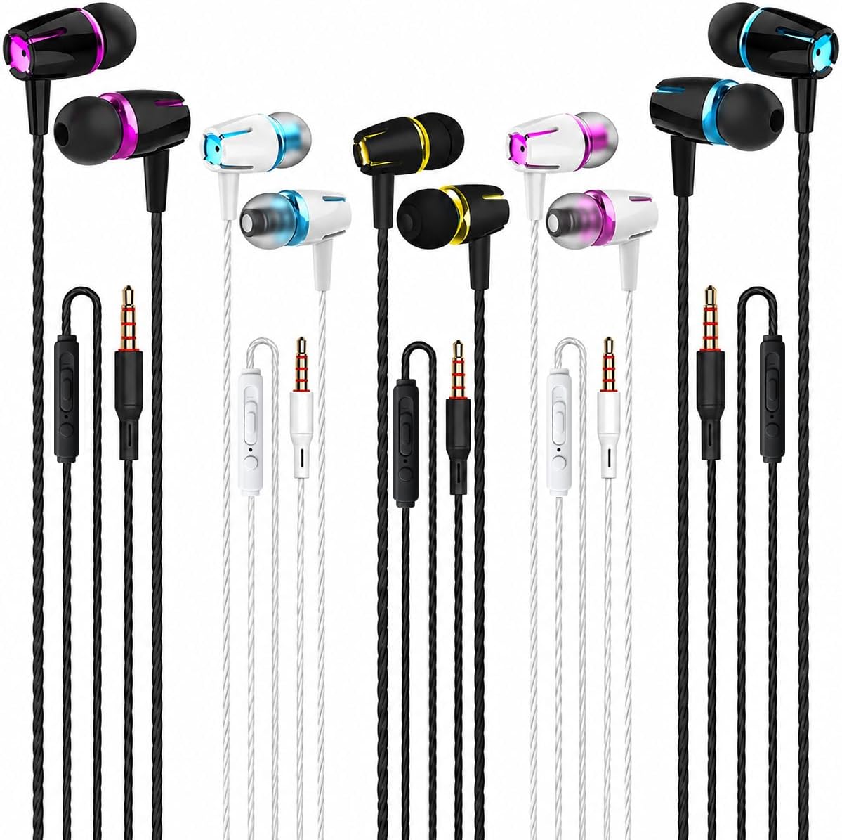 Kamon Wired Earbuds with Microphone, 5 Pack photo 1
