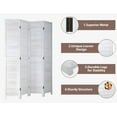 thumbnail image 4 of YRLLENSDAN 4 Panel Wood Room Divider White 5.6 Ft Tall Privacy Wall Divider 66.9" x 15.75" Each Panel Folding Wood Screen for Home Office Bedroom Restaurant (White), 4 of 7