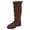 Brown, variant on WAVSUF Women's Wide Width Boots Anti Slip Soft Sole Round Toe Winter Chunky Mid Calf Boots Black 7