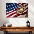 thumbnail image 3 of Elephant Stock American Marine Corps Wall Art - Horizontal Canvas Wall Art - Living Room Wall Decor - Military Canvas - Gold And Red Decor - 24" x 16", 3 of 8