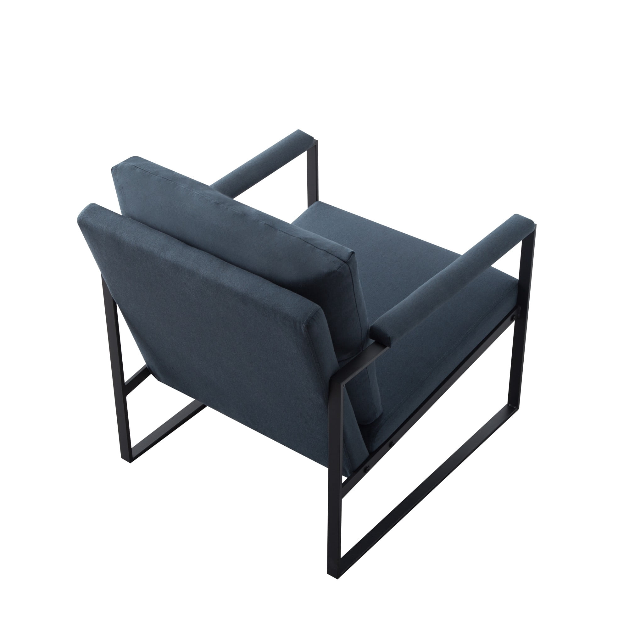 Gewnee 26.8”Metal Frame Accent Armchair,Single Sofa Chair with Scratch-Resistant Foot Pads & Detachable Washable Backrest,Suitable for Study Rooms and Bedrooms.(Blue)