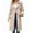 Khaki, variant on Women'S Double Breasted Long Trench Coat Windproof Classic Lapel Slim Overcoat with Belt Olive Green XL