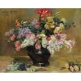 thumbnail image 2 of Corinth, Lovis 32x26 White Modern Wood Framed Museum Art Print Titled - Amaryllis, Lilac and Tulips, 2 of 4