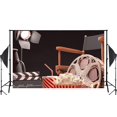 thumbnail image 3 of ABPHOTO Polyester Black Background Projector Chair Popcorn Cola Retro Cinema Scene Studio Photography Background 7x5ft, 3 of 5