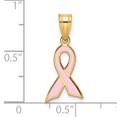 thumbnail image 2 of 14K Yellow Gold Small Enameled Awareness Ribbon Pendant, 2 of 2