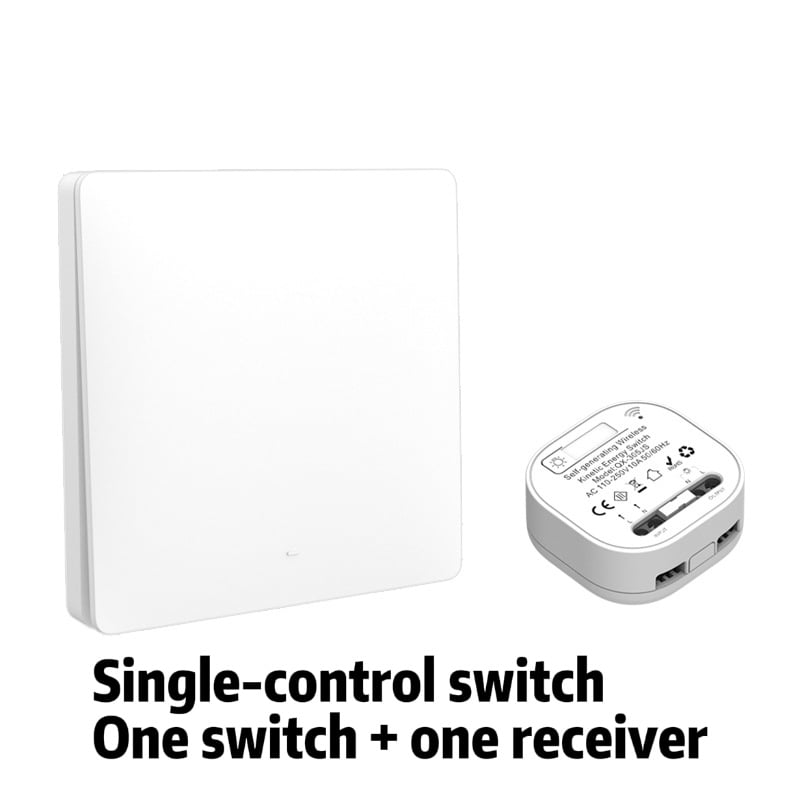 Self-powered Wireless Remote Control Switch Home Battery-free Three-on Double-control Wall Switch Panel Wiring-free Free Free Paste