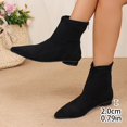 thumbnail image 5 of WAVSUF Women's Ankle Boots Anti Slip Pointed Toe Soft Sole Wide Width Suede Flat Boots Black 6, 5 of 9