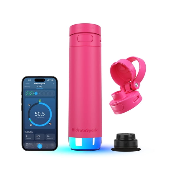 Botella de hidratación inteligente HidrateSpark PRO 2 de 620 ml con paquete