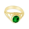 thumbnail image 3 of AFFY Celtic Lady's Simulated Emerald Ring In 14K Yellow Gold Plated 925 Sterling Silver Jewelry for Ladies, Ring Size 12, 3 of 4