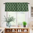 thumbnail image 5 of 3 Piece Kitchen Curtains and Valances Set Dark Green Moroccan Cafe Curtains 24 Inch Length Middle Century Quatrefoil Plaid Art Valance & Tier Curtain for Living Room Bedroom Window 54"x18"+27"x24"*2, 5 of 6