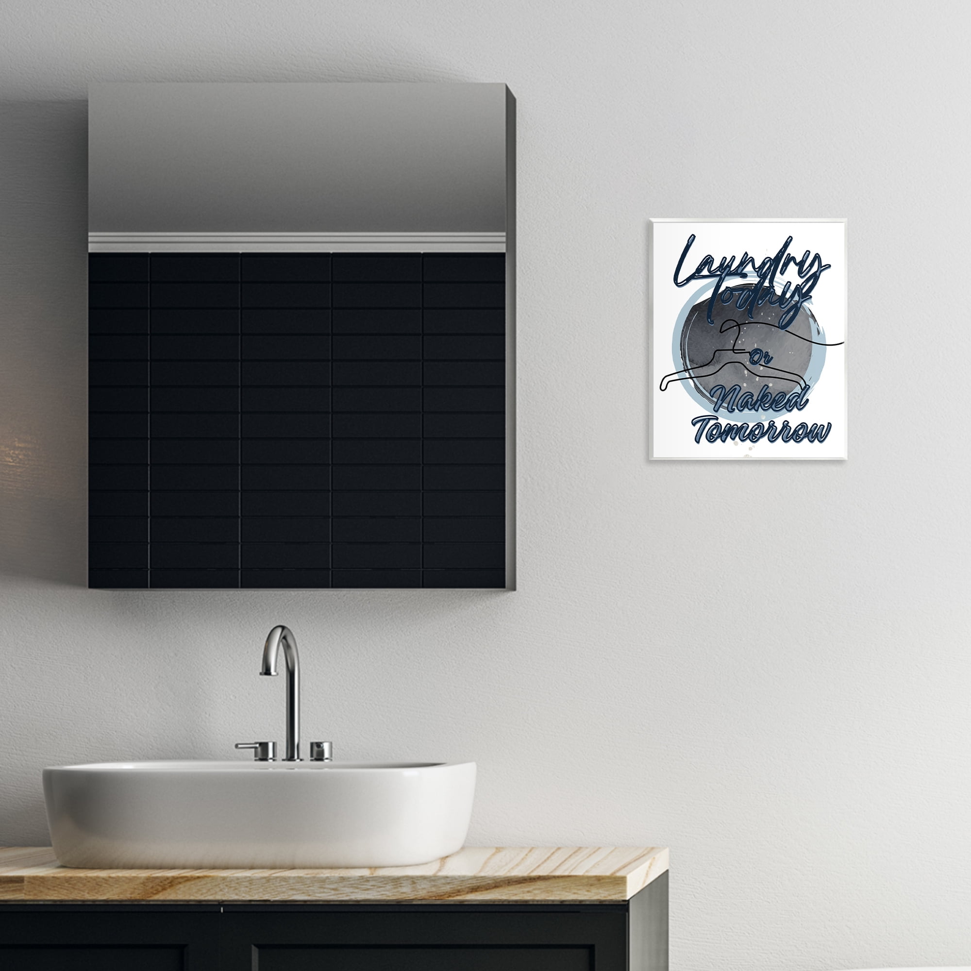 Laundry Phrase with Hanger Contour Wall Plaque Art, design by Jesse Keith
