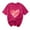 Hot Pink, variant on mihongmao Valentine Plus Size Tops for Womens Printed Round Neck Short Sleeved Tshirt Short Sleeved Round Neck Topshirt Red M