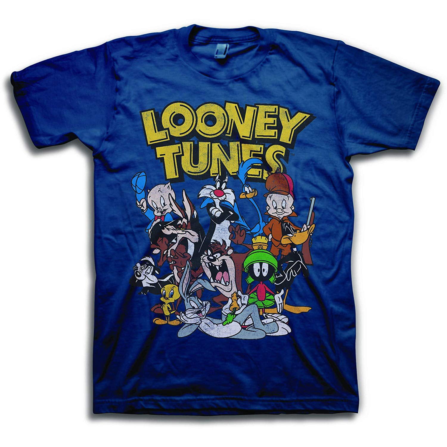 Six Flags Magic Mountain 2020 Looney Tunes Character Blue T-Shirt Size XX-Large 