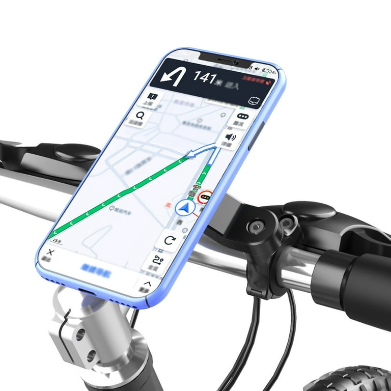 Bike Phone Holder,Bicycle Stem Cell Phone Mount,Universal Aluminum MTB/Road  Bike Cycling Phone Clamp Lock,Quick Attach/Detach