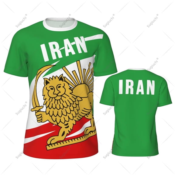 Iran Flag Lion And Sun Persia Miga Men Sports T-shirt Women Tees jersey for Soccer Football Running Bike Tennis Fitness Fans