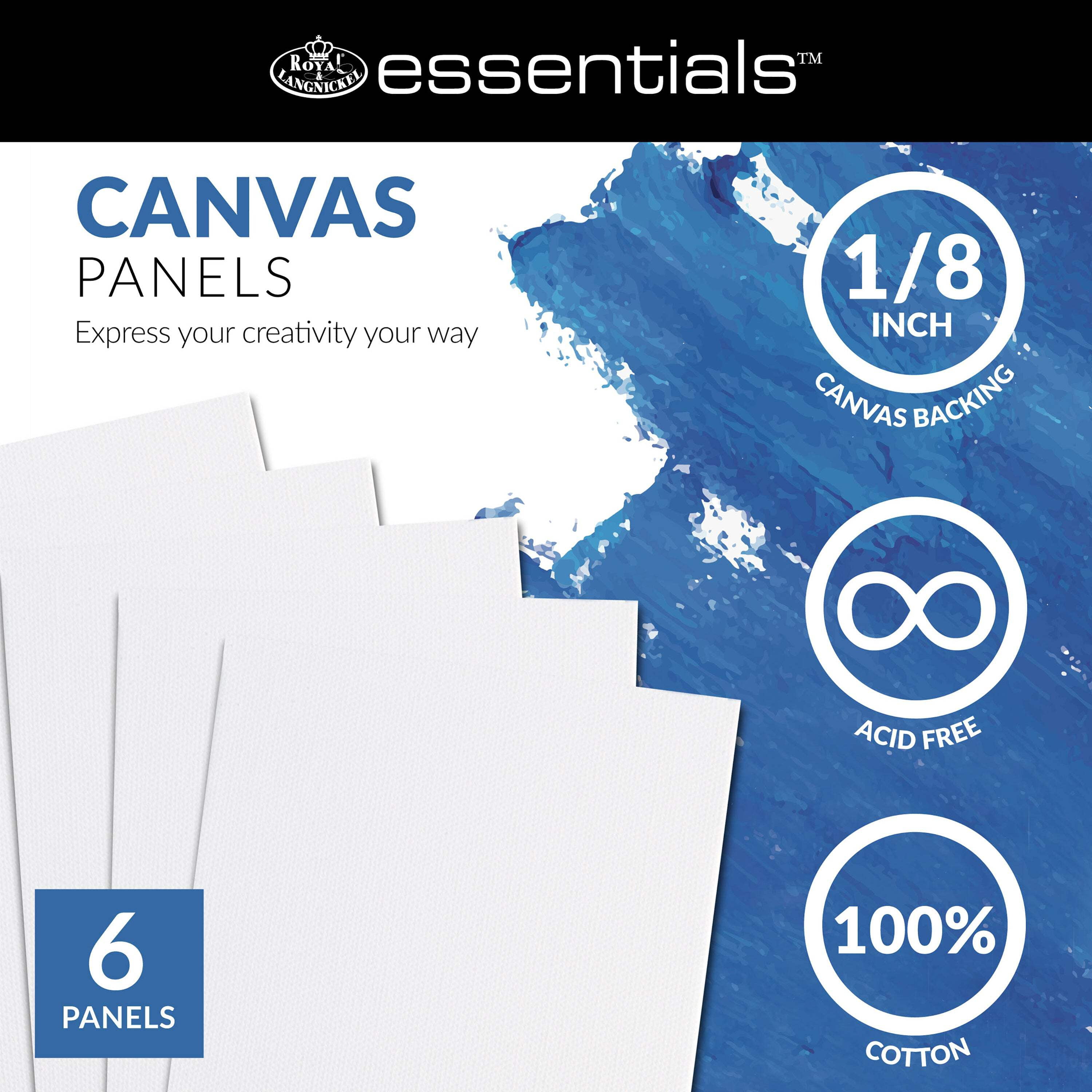 Royal & Langnickel Essentials 8" x 10" Art Canvas Panels, 6 Pack