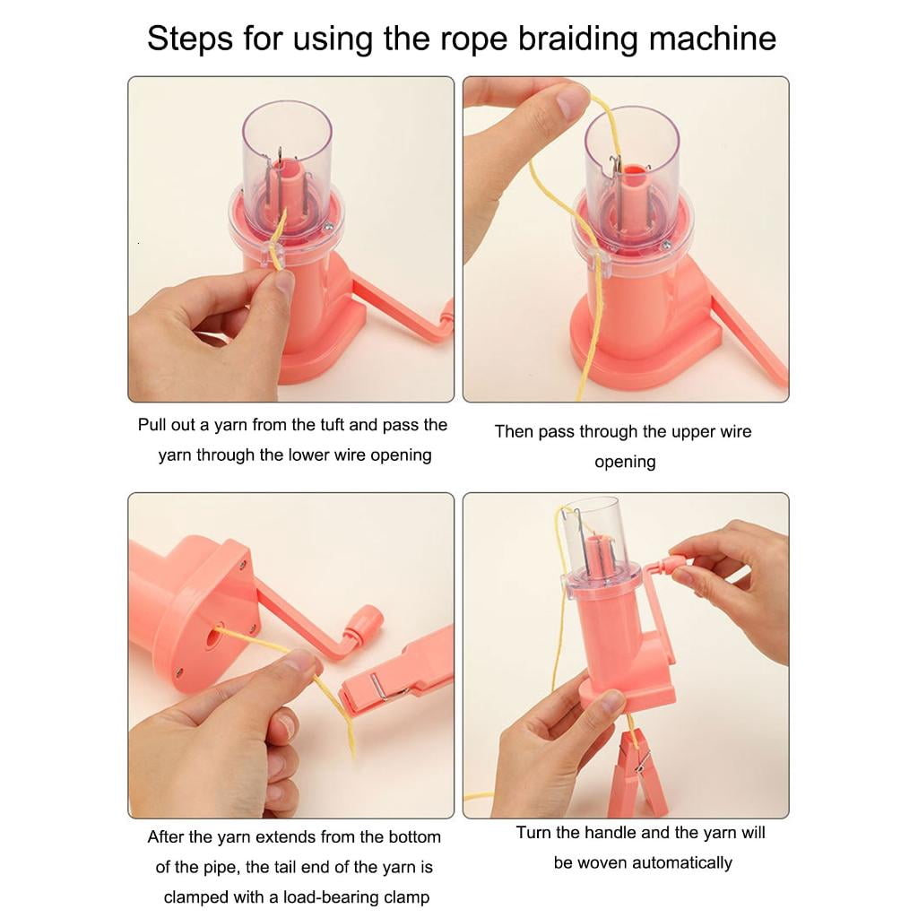 YIGSECU Hand Operated Cord Knitter Knitting Machine Manual Knitting Mill Machine Bracelets Making Tool With Yarn Needle Cord