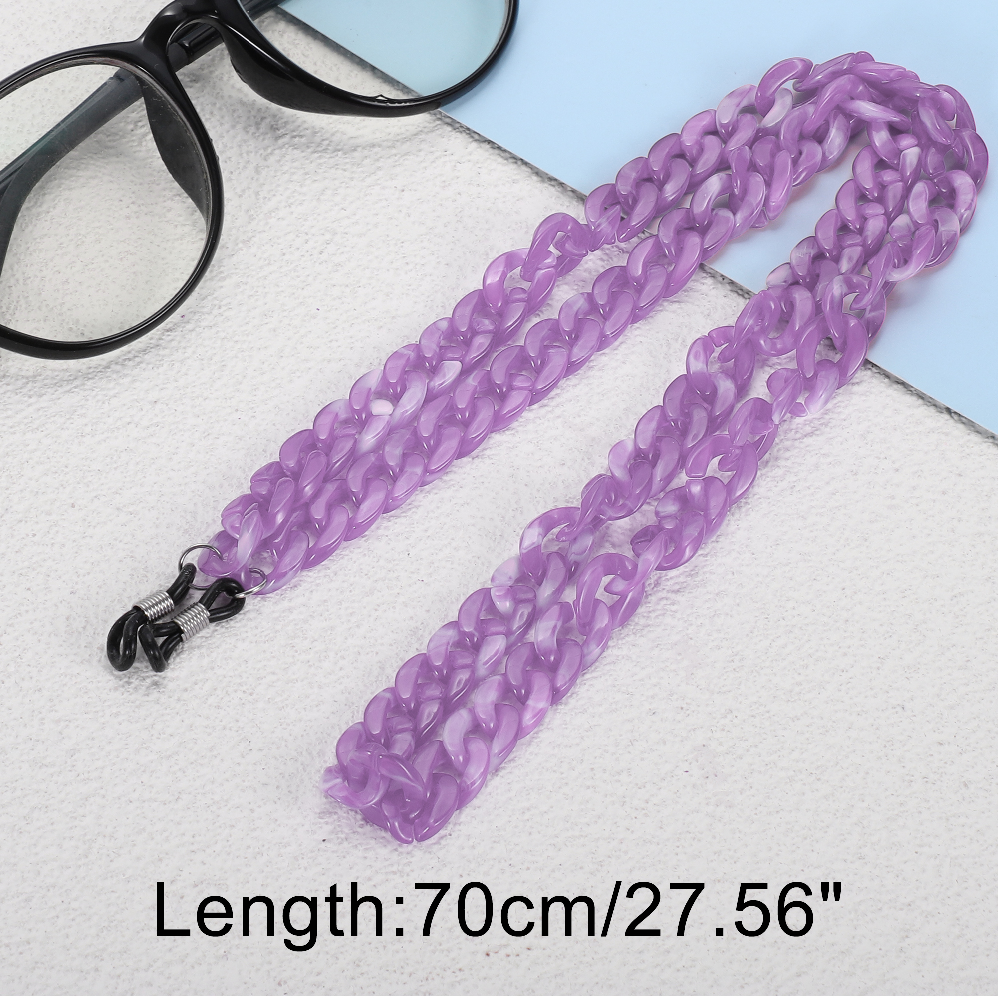 Unique Bargains Dopamine Color Pattern Eyeglass Chain 27.56" 1 Pc Purple