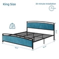 thumbnail image 6 of Yiwa King Size Metal Bed Slat with Arc Design Headboard and Footboard, Noise-Free, Easy Assembly, Blue, 6 of 6