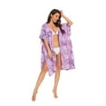 thumbnail image 3 of Beautybatik Light purple Women HIPPIE Gypsy Hand Batik Kimono Cardigan Shawl Wrap Swimsuit Cover Up Jacket One Size, 3 of 5